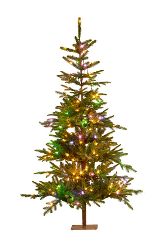 FIR CHRISTMAS TREE WITH MULTI FUNCTION LIGHTS & METAL BASE (HZ409)