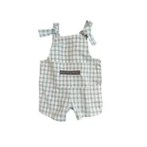 Neutral Shorty Plaid Overalls