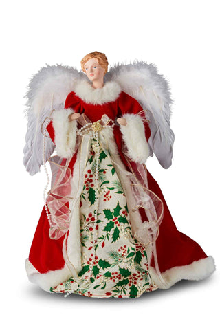 41cmH Holly Angel Christmas Tree Topper (GPL423)