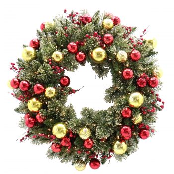 61cm Dakota Pine Christmas Wreath with Lights (NATDP100)