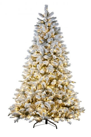 7.5ft(229cm) Snowy Wesley Christmas Tree with Lights (NATSW75T)