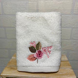 Pink Floral Face Washer and Hand Towel