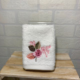 Pink Floral Face Washer and Hand Towel