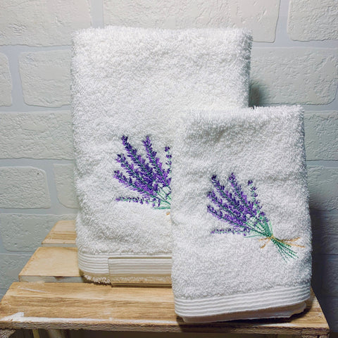 Lavender Face Washer and Hand Towel